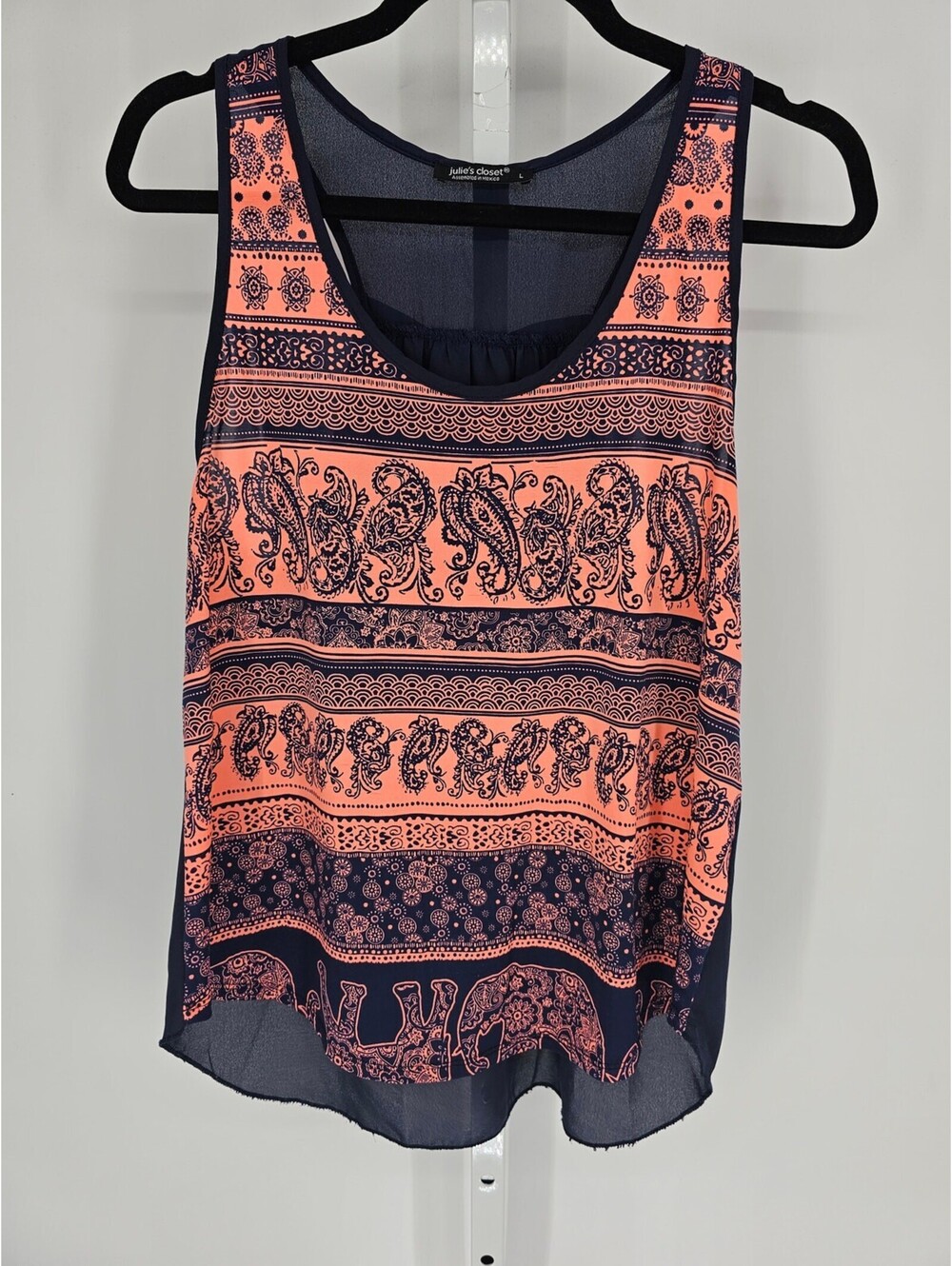 Julie's Closet Women's Bow Back Sleeveless Scoop Neck Pullover Top Size L